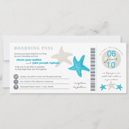 Boarding Pass Wedding Invitation