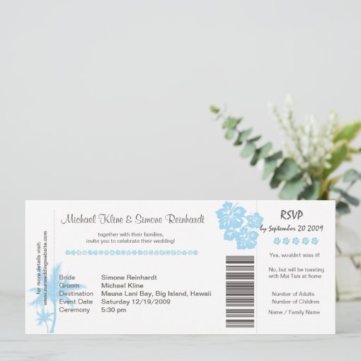 Boarding Pass Wedding Invitation and RSVP in one | Zazzle