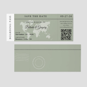 Boarding Pass Wedding Save the Date Destination Raffle Tickets