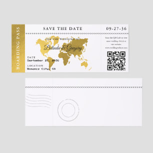 Boarding Pass Wedding Save the Date Destination Raffle Tickets