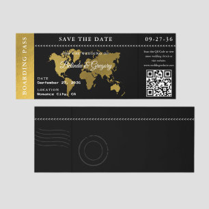 Boarding Pass Wedding Save the Date Destination Raffle Tickets