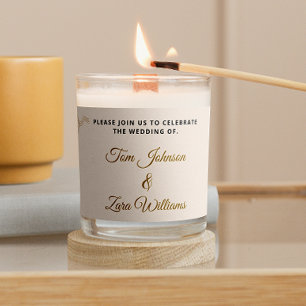 Boarding Pass Wedding Theme Airline Ticket Beige Scented Candle