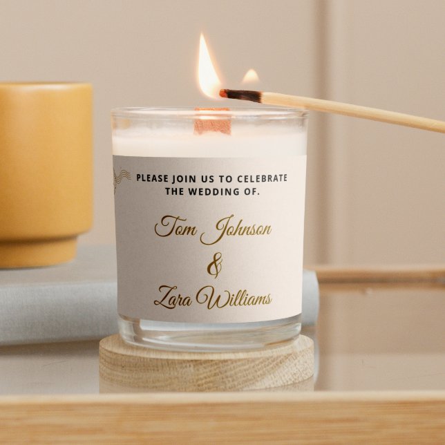 Boarding Pass Wedding Theme Airline Ticket Beige  Scented Candle (Boarding Pass Wedding Theme Airline Ticket Beige Scented Candle)