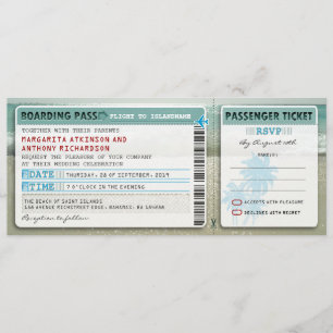 boarding pass wedding tickets-invites with rsvp invitation