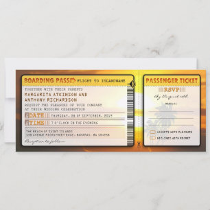 boarding pass wedding tickets-invites with rsvp invitation