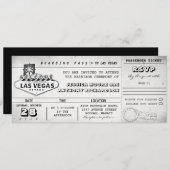 boarding pass wedding tickets LAS VEGAS Invitation (Front/Back)