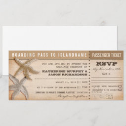 boarding pass wedding tickets with rsvp invitation | Zazzle