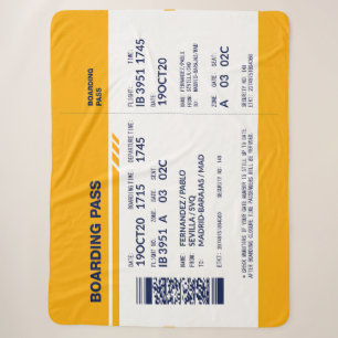 Boarding Pass - Yellow Sherpa Blanket