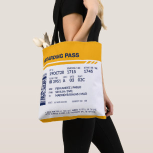 Boarding Pass - Yellow Tote Bag