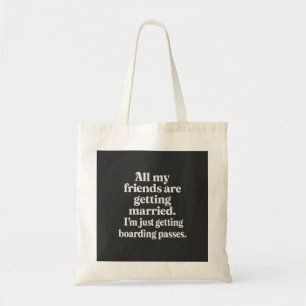Boarding Passes Over Bouquets — Funny Travel Tote Bag