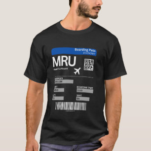 Boarding Ticket Mauritius Airport Vacation Flight T-Shirt