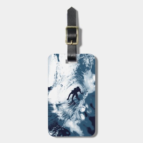 Boarding Trybe Tube Hawaiian Surf Graphic Luggage Tag