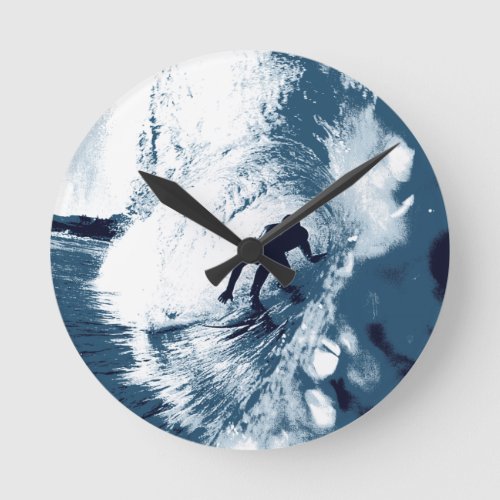 Boarding Trybe Tube Hawaiian Surf Graphic Round Clock