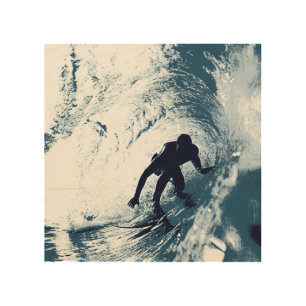 Boarding Trybe Tube, Hawaiian Surf Graphic Wood Wall Decor