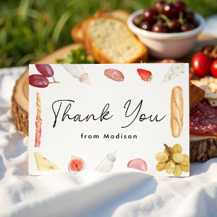 Boards and Bottles Charcuterie Baby Shower Thank You Card