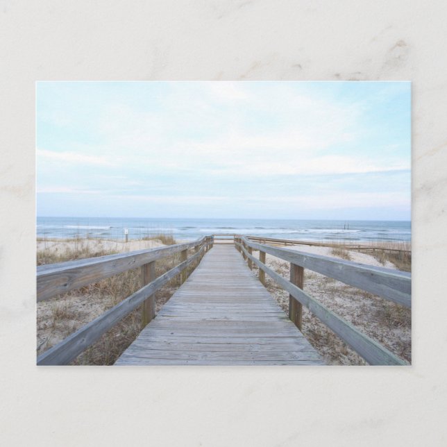 Boardwalk across Beach to the Sea Postcard (Front)