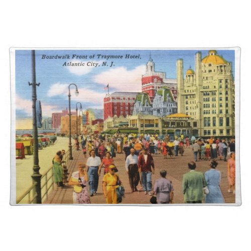 Boardwalk Atlantic City Vintage Cloth Placemat