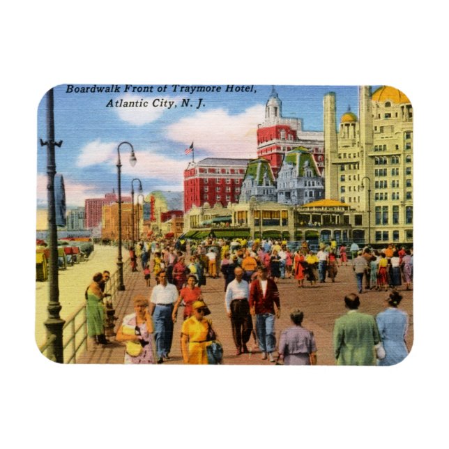 Boardwalk, Atlantic City Vintage Magnet (Horizontal)