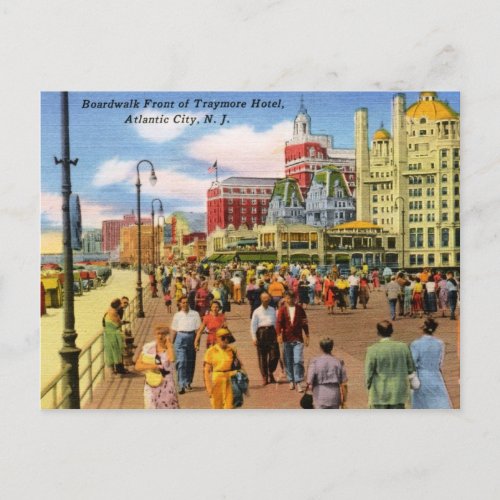 Boardwalk Atlantic City Vintage Postcard