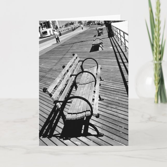 'Boardwalk Benches'  Blank Greeting Card (Front)