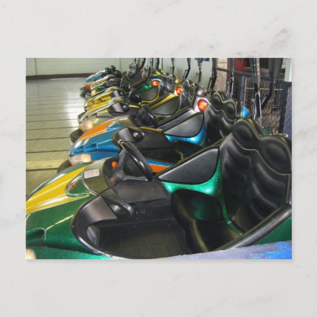 Boardwalk Bumper Cars Rehoboth Beach Delaware DE Postcard (Front)