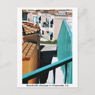 Boardwalk cityscape in Oceanside, CA. Postcard