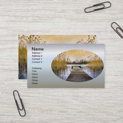 Boardwalk Dock on Ukraine River Business Card