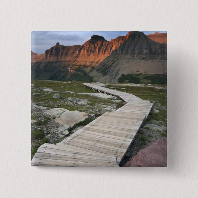 Boardwalk in Waterton Glacier International Pinback Button (Front)