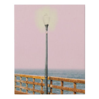 Boardwalk Lamppost Beach Pier Faux Canvas Print