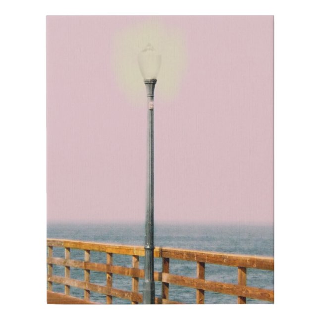 Boardwalk Lamppost Beach Pier Faux Canvas Print (Front)
