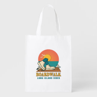 Boardwalk – Long Island Vibes Retro Sunset Grocery Bag