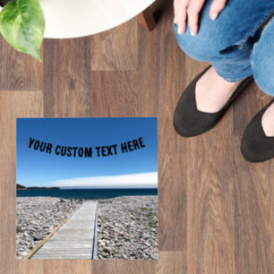 Boardwalk Ocean Sky Your Own Text  Floor Decals
