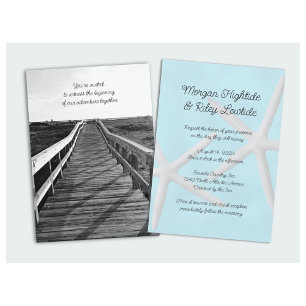 Boardwalk Sea Stars Adventure Casual Wedding Invitation