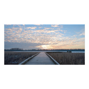 Boardwalk Sunrise in Wildlife Refuge Photo Card