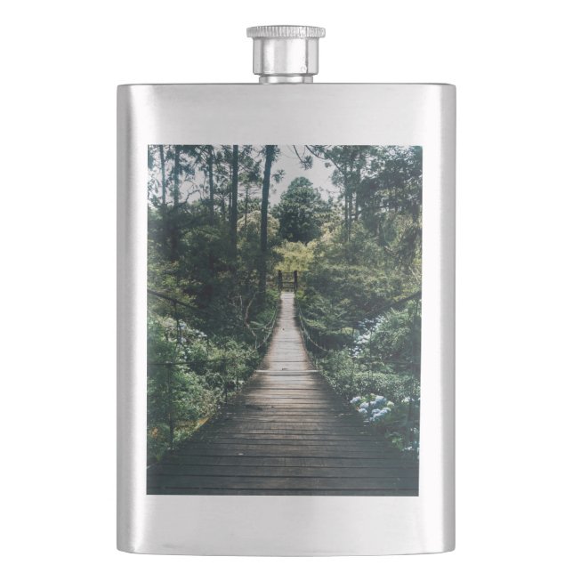 Boardwalk Through The Forest Flask (Front)