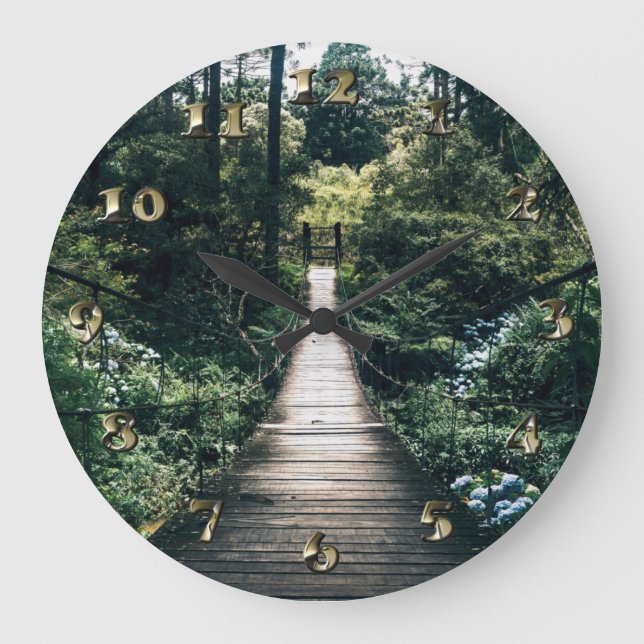 Boardwalk Through The Forest Large Clock (Front)