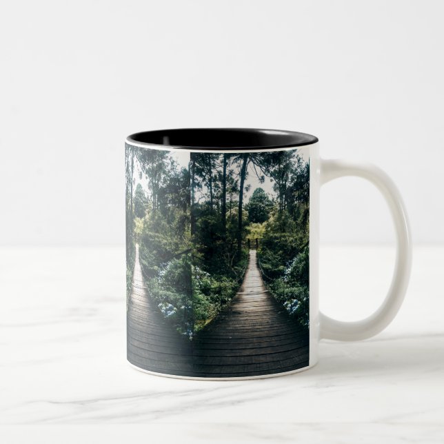 Boardwalk Through The Forest Two-Tone Coffee Mug (Right)