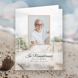 Boardwalk to Beach Funeral Memorial Sympathy Letterpress Thank You Card
