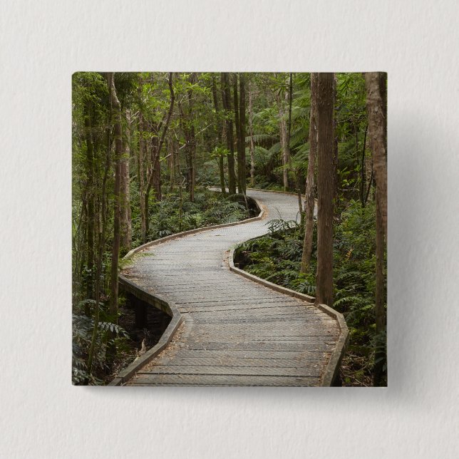 Boardwalk to Nelson Falls, Franklin - Gordon Pinback Button (Front)