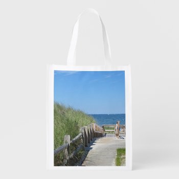 Boardwalk To The Beach Reusable Grocery Bag by backyardwonders at Zazzle