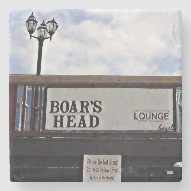 Boar's Head Athens,Ga. Marble Stone Coaster. Stone Coaster (Front)