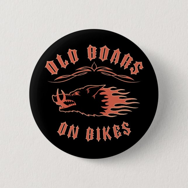 Boars on Bikes Pinback Button (Front)