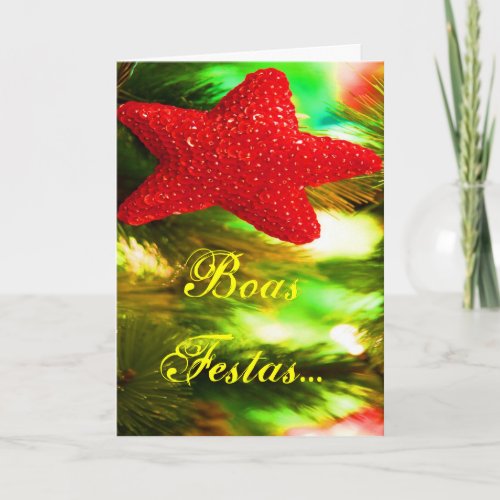 Boas Festas e um feliz Ano Novo Red Star III Holiday Card