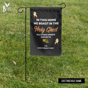 BOAST IN THE HOLY GHOST Custom Christian Halloween Garden Flag