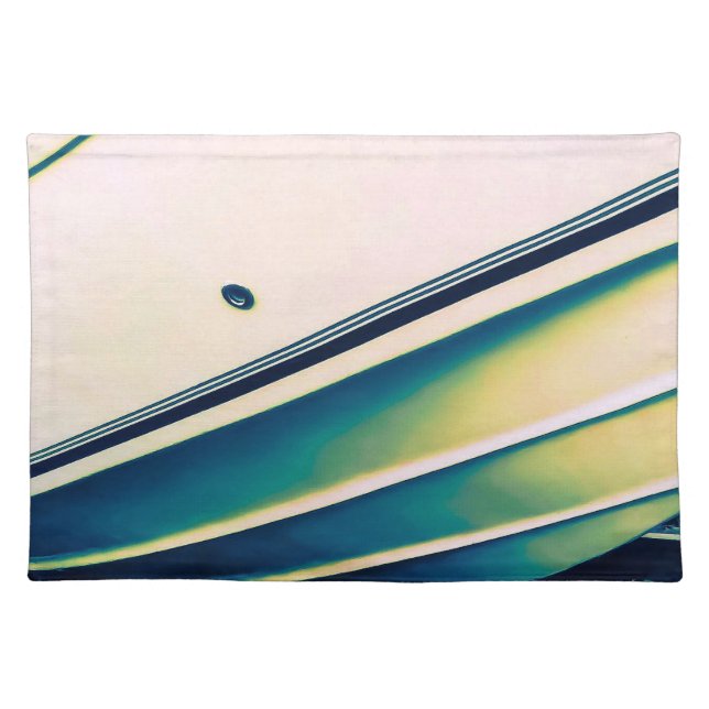 Boat Abstract in Blue Cloth Placemat (Front)