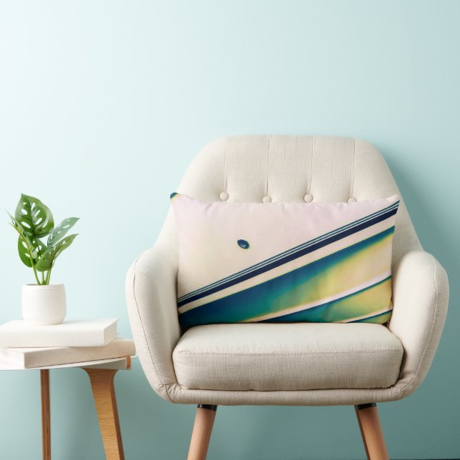 Boat Abstract in Blue Lumbar Pillow (Chair)