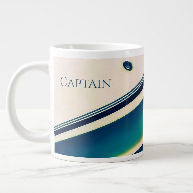 Boat Abstract in Blue Specialty Mug (Left)