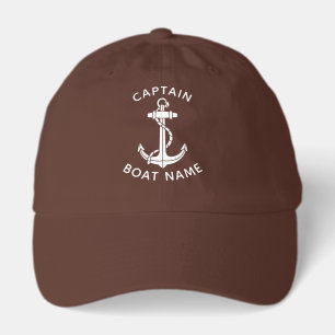 Boat Anchor and Name Nautical Captain Custom Hat