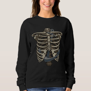 Boat Anchor and Rib Cage Boat Owners Ship Captain  Sweatshirt