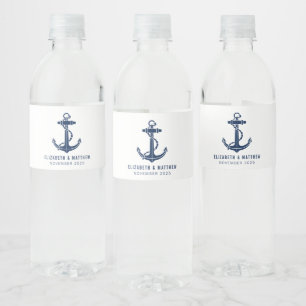 Boat Anchor Beach House Wedding Favors Custom Water Bottle Label